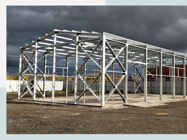 Двускатные ангары в Когалым от 620 руб. за квадрат